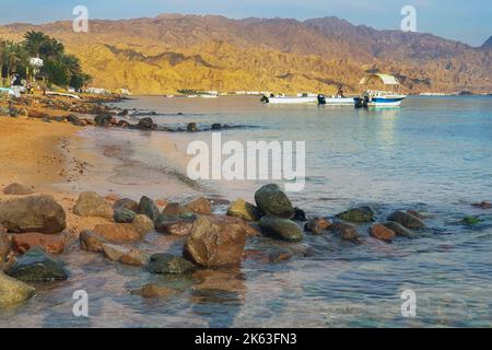 Zona di Assala a Dahab presso la spiaggia del Mar Rosso, Sinai, Egitto. Foto Stock