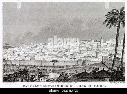 I francesi prendono il Cairo dopo la battaglia delle piramidi Data: 21 luglio 1798 Foto Stock