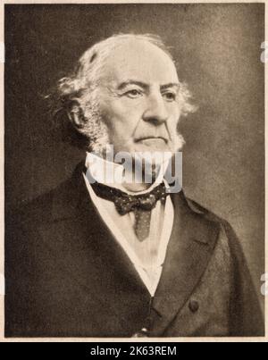 William Ewart Gladstone (1809 - 1898), statista britannico e politico liberale. In una carriera durata oltre 60 anni, ha servito per 12 anni come primo ministro del Regno Unito Foto Stock