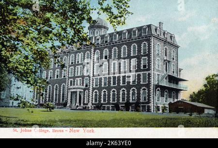 St Johns College, Bronx, New York, USA - rinominata Fordham University nel 1907. Foto Stock