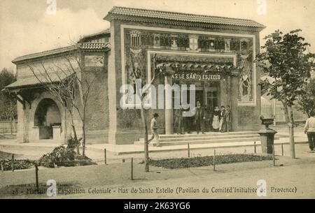 La Rotonda "Mas de Santo Estello" (Padiglione del Comitato di iniziativa Provenza) alla Mostra coloniale di Marsiglia, Francia. Foto Stock