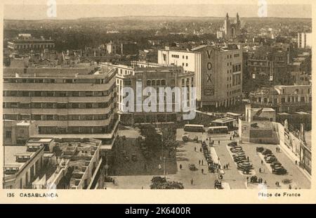 Casablanca, Marocco - Place de France. Foto Stock