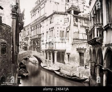 Fotografia vintage del 19th° secolo: Palzzao Palace Widman, Venezia, Italia Foto Stock