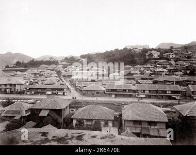 C.1880s - Giappone vista di Nagasaki Foto Stock