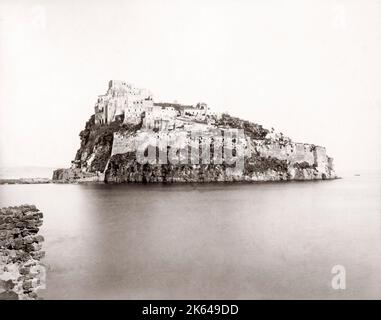 Castello Aragonese, Ischia, Napoli, 1880 Foto Stock