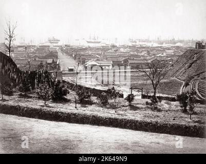 La visualizzazione e la città di Kobe, Giappone, c.1870's Foto Stock