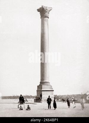 La colonna di Pompeo/colonna, Alessandria, Egitto, c.1870's Foto Stock