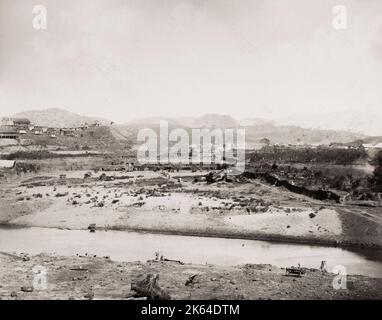 Fotografia d'epoca del XIX secolo: L'immagine si riferisce al primo tentativo guidato dai francesi di costruire il canale di Panama nel 1880 sotto la supervisione di Ferdinand de Lesseps. Foto Stock