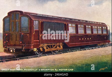 Great Northern, Piccadilly e Brompton Railway Motor Car. (In esecuzione su quella che è la moderna Piccadilly Line come parte della rete metropolitana di Londra). Foto Stock