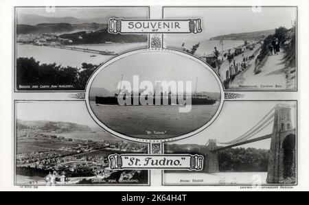 Steamship TS St Tudno della Liverpool and North Wales Steamship Company (LNWSC), una compagnia di crociere di piacere con sede a Liverpool. Venduto per essere demolito nel 1963. Foto Stock