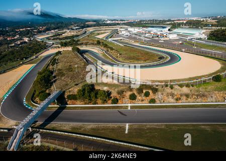 Veduta aerea dell'Autodromo Fernanda Pires da Silva, conosciuto come Autodromo do Estoril. La pista è lunga 4,36 km Foto Stock