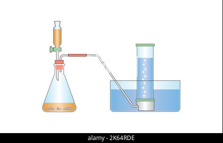 Progettazione scientifica della preparazione di gas di diossine al carbonio. Simboli colorati. Illustrazione vettoriale. Illustrazione Vettoriale