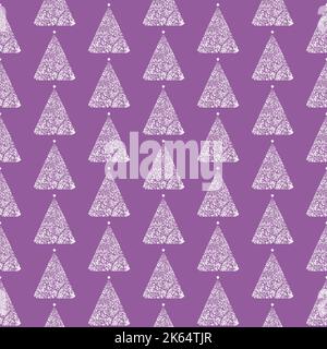 Senza cuciture vettore oprnament - cute alberi di natale modello tono magenta Illustrazione Vettoriale