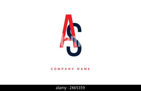 AS, SA Abstract Letters Logo Monogram Illustrazione Vettoriale