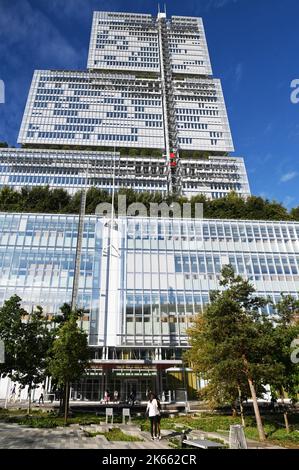 Francia. Parigi (75) 17th° arrondissement. Porte di Clichy. Situato nella futura Grande Parigi, il nuovo Palais de Justice inaugurato nell'aprile 2018 è t Foto Stock