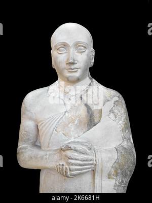 Statua della Gudea nel Museo dell'Antico Oriente, Istanbul. Foto Stock