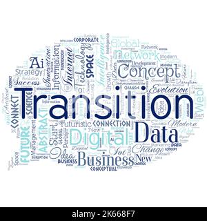 Nuvola di parole grandi sotto forma di finestra di dialogo con transizione di parole. Alterazione drammatica o ampia della forma o dell'aspetto Illustrazione Vettoriale