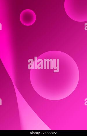 Illustrazione del gradiente rosa Magenta Abstract 3D sfere di varie dimensioni Foto Stock