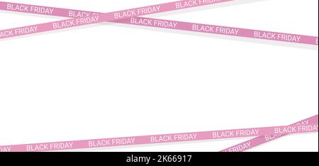 bianco testi ripetuti nero venerdì su nastro rosa Illustrazione Vettoriale