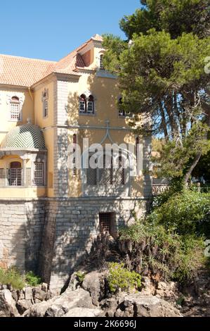 Museu Condes de Castro Guimaraes, Museo dei conti di Castro Guimaraes, Cascais, Portogallo. Bella vecchia casa trasformata in un Museo di Belle Arti Foto Stock