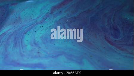 liquido colore vernice galleggiante blu bolla liquido Foto Stock