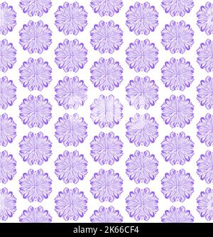 Disegno grafico a linee vettoriali senza cuciture realizzato con fiori in fiore Illustrazione Vettoriale