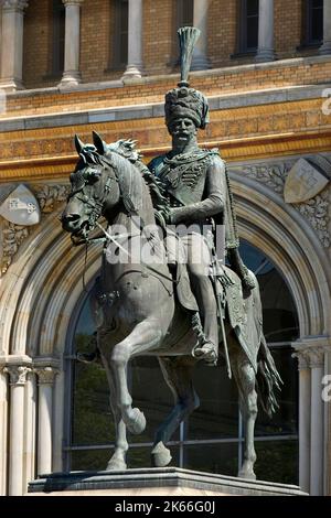 Ernst August Monument di fronte alla stazione principale, Germania, bassa Sassonia, Hannover Foto Stock