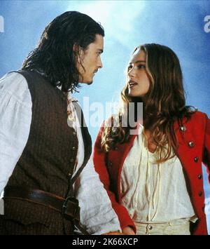 ORLANDO Bloom e Keira Knightley, pirati dei Caraibi: La maledizione della perla nera, 2003 Foto Stock