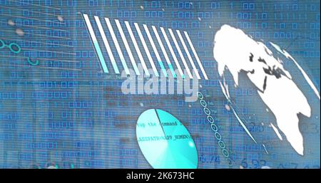 Immagine del grafico finanziario sull'elaborazione dei dati Foto Stock