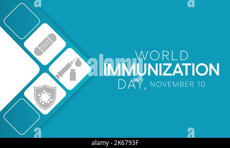 Il 10 novembre si osserva ogni anno la giornata mondiale dell'immunizzazione Illustrazione Vettoriale