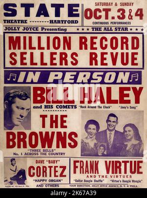 Bill Haley e le sue comete - milioni di venditori record revue - Poster Concerto Teatro di Stato (1959) Foto Stock