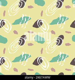 Modello boho senza cuciture con forme astratte Illustrazione Vettoriale