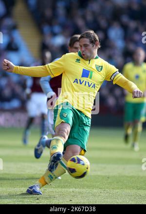 27th ottobre 2012 - Barclays Premier League - Aston Villa Vs Norwich City - Grant Holt di Norwich City. - Foto: Paul Roberts / Pathos. Foto Stock