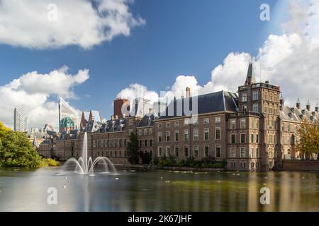 Binnenhof e Hofvijver, l'Aia, Paesi Bassi Foto Stock