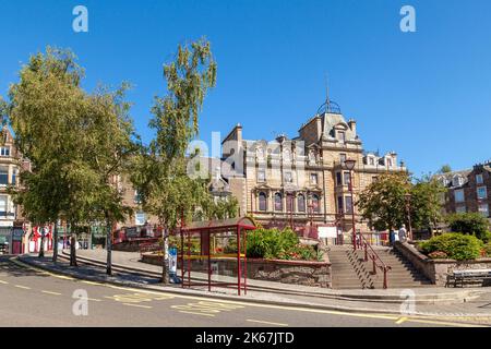 James Square nel centro di Crieff, Scozia Foto Stock
