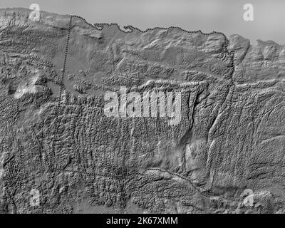 Trelawny, parrocchia della Giamaica. Mappa altimetrica bilivello con laghi e fiumi Foto Stock