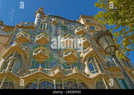 Casa Batllo Centro di Barcellona, Provincia di Barcellona, Spagna. Foto Stock