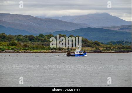 Barca da pesca nella lynn di Lorn, Argyll e Bute, Scozia Foto Stock