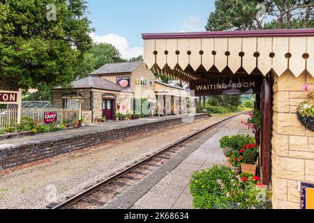 Gotherington Station sulla Gloucestershire Warwickshire Steam Railway, Gotherington, Gloucestershire UK Foto Stock