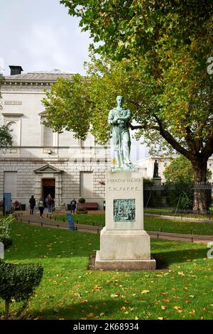 statua al chirurgo maggiore thomas heazle park su merrion street di fronte al museo nazionale di storia naturale irlanda dublino repubblica d'irlanda Foto Stock