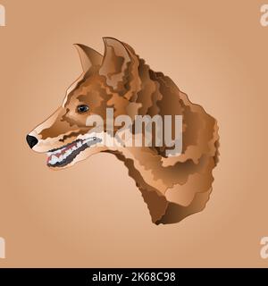 Vettore testa di cane marrone Illustrazione Vettoriale
