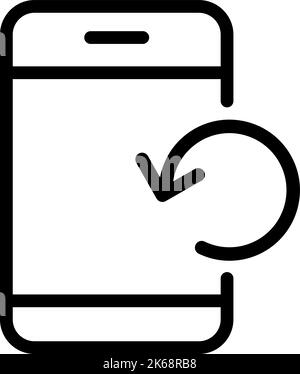 Lo smartphone ricarica aggiorna l'icona del vettore telefonico di ripetizione in stile line art. Simbolo del telefono schermo simbolo di stile lineare per concetto mobile e web design Illustrazione Vettoriale