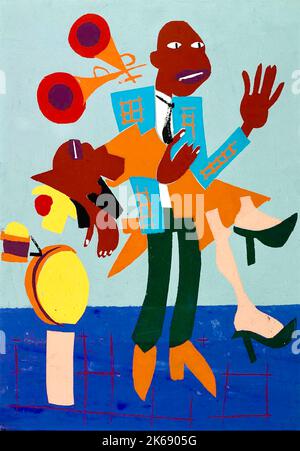 William H Johnson - Jitterbug - c1941 Foto Stock