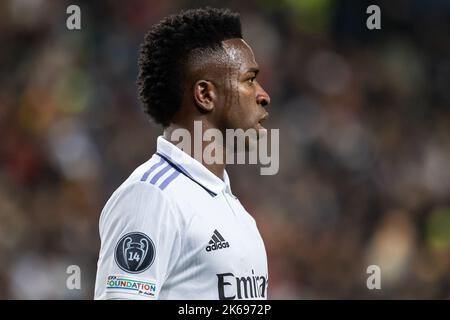 Varsavia, Polonia. 11th Ott 2022. Vinicius Junior del Real Madrid visto durante la UEFA Champions League Group Stage match tra il FC Shakhtar Donetsk e il Real Madrid al Maresciallo Jozef Pilsudski Legia Warsaw Municipal Stadium. Punteggio finale; FC Shakhtar Donetsk 1:1 Real Madrid. Credit: SOPA Images Limited/Alamy Live News Foto Stock