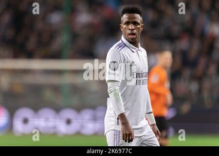 Varsavia, Polonia. 11th Ott 2022. Vinicius Junior del Real Madrid visto durante la UEFA Champions League Group Stage match tra il FC Shakhtar Donetsk e il Real Madrid al Maresciallo Jozef Pilsudski Legia Warsaw Municipal Stadium. Punteggio finale; FC Shakhtar Donetsk 1:1 Real Madrid. Credit: SOPA Images Limited/Alamy Live News Foto Stock