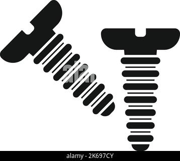 Icona scarico vite vettore semplice. Riciclaggio dei rifiuti. Metallo ecologico Illustrazione Vettoriale