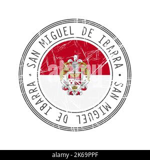 Città di Ibarra, Ecuador timbro di gomma vettoriale su sfondo bianco Illustrazione Vettoriale