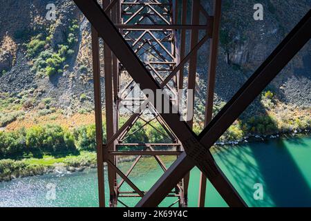 Perrine Bridge si estende sul fiume Snake a Twin Falls, Idaho Foto Stock