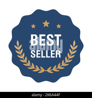Modello di design del logo dell'icona del badge Best seller. Illustrazione vettoriale Illustrazione Vettoriale