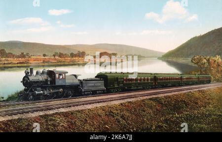 Poster fotocromico del treno passeggeri Black Diamond Express. Foto Stock